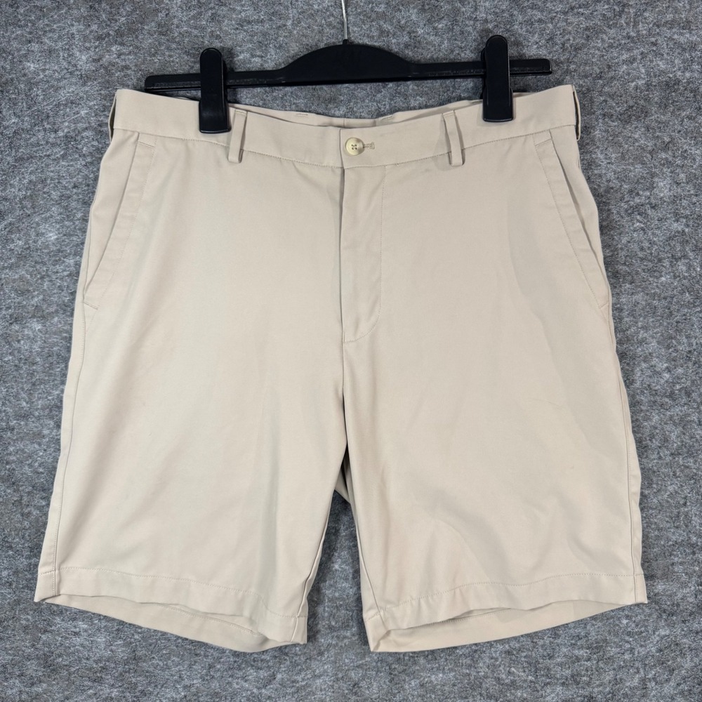 Peter Millar Salem Performance Shorts Crown Sport Mens 35 Khaki Tan Golf Preppy